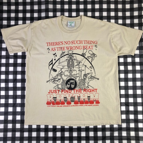 Online Ceramics Other - Online Ceramics Arjuna O’Neal Wrong Beat Find The Right Rhythm Tan T Shirt XL